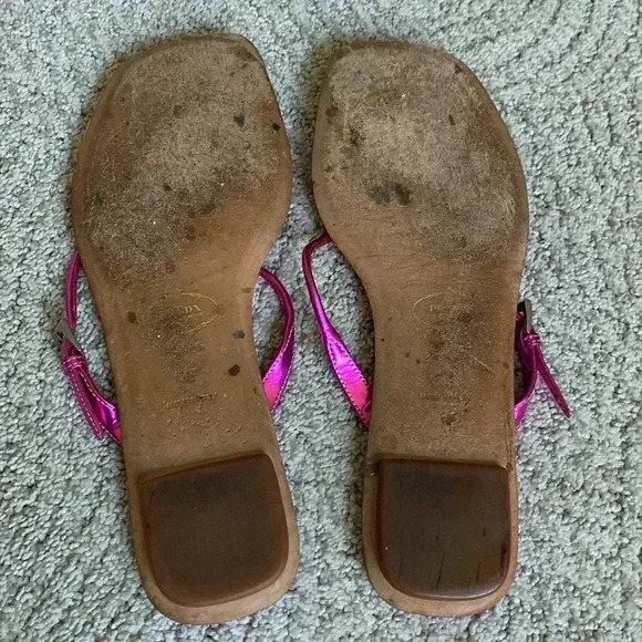 Two pairs Prada, flat metallic sandals - Picture 13 of 14